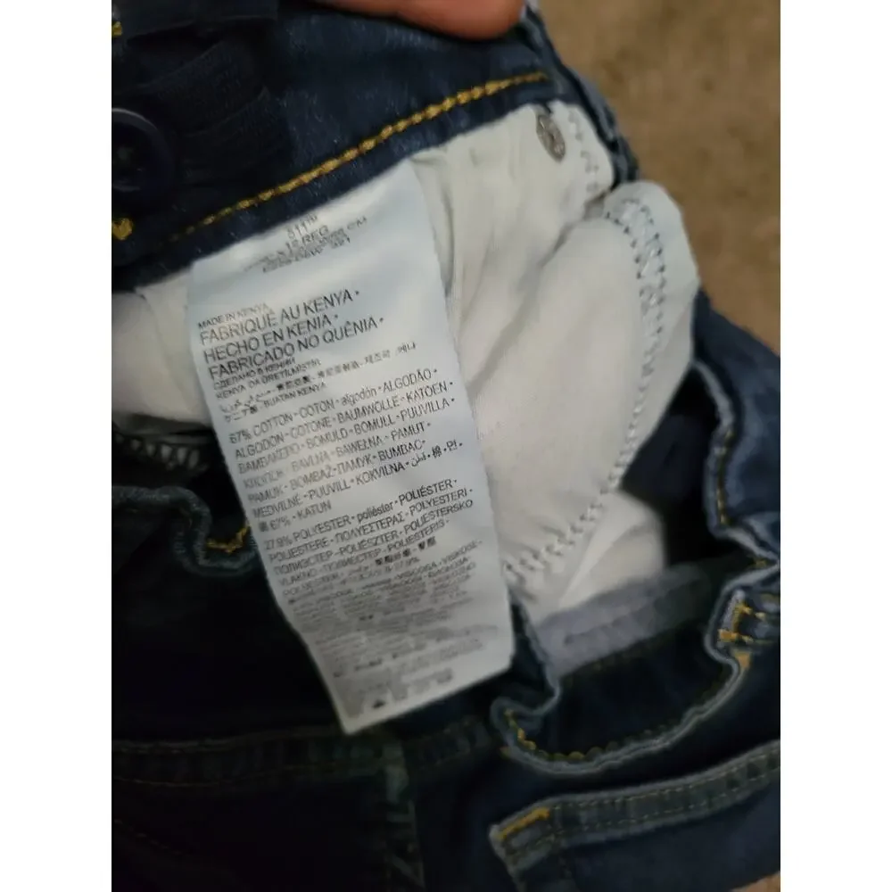 Levis 511 Jeans Blue Boys/Kids Size 12 Reg Fit